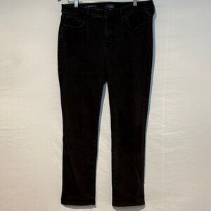 Women's NYDJ Jeans 'Sheri Slim' with Lift x Tuck Tech, Black, Size 14